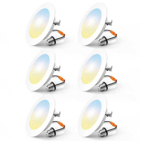 Freelicht 6-pack 4-inch LED can light with selectable colors for customizable ambiance