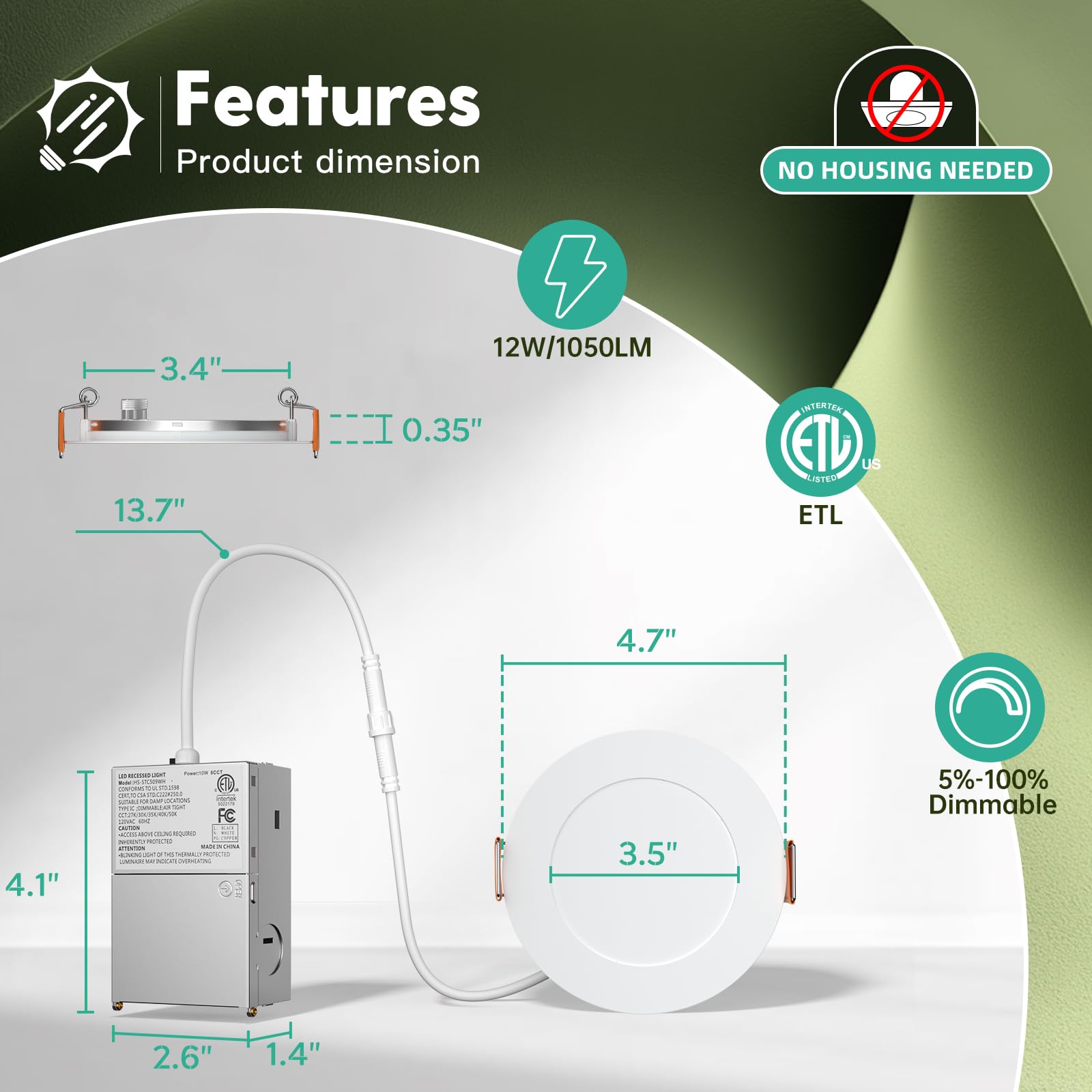 Freelicht dimmable canless wafer downlight for smooth, adjustable lighting.