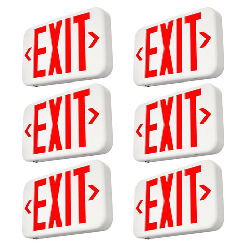 FREELICHT exit sign front view with bright red 6-inch letters for clear visibility