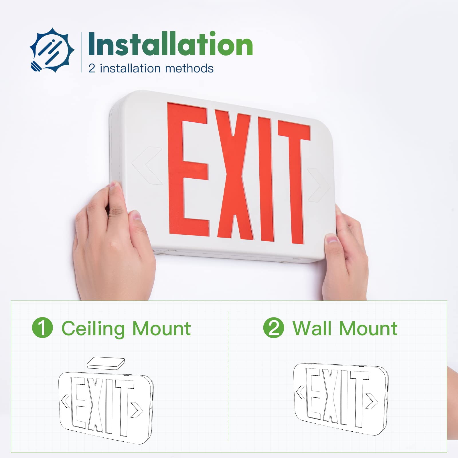 FREELICHT exit sign LED illumination emphasizing energy-efficient visibility