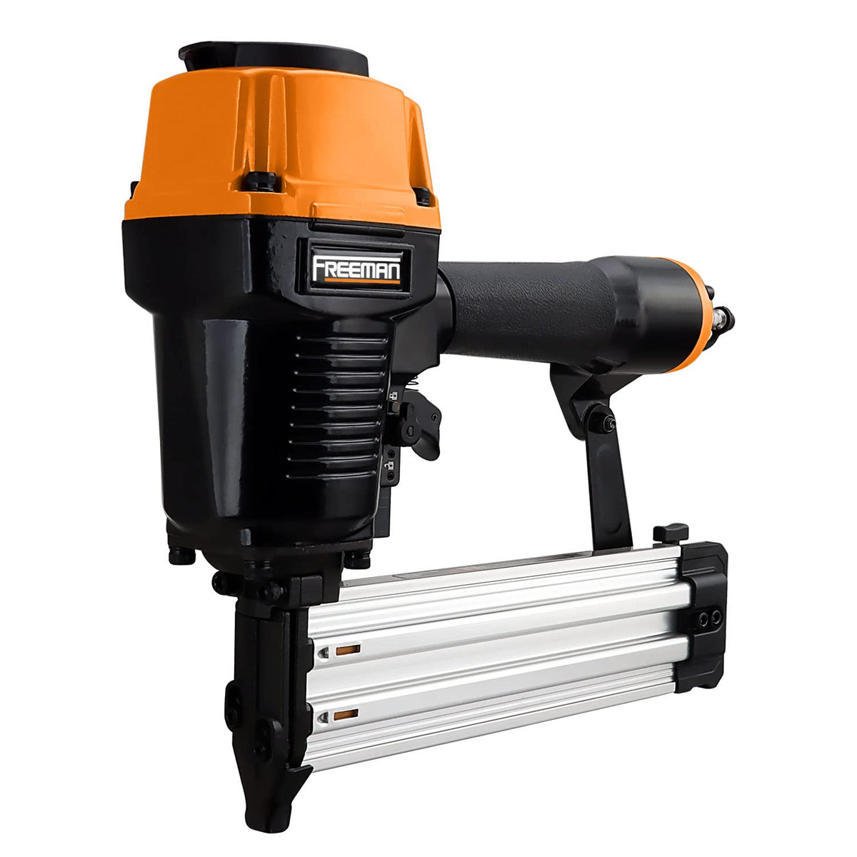 Freeman PCTN64 pneumatic 14-gauge nailer in use for reliable framing and decking nailing