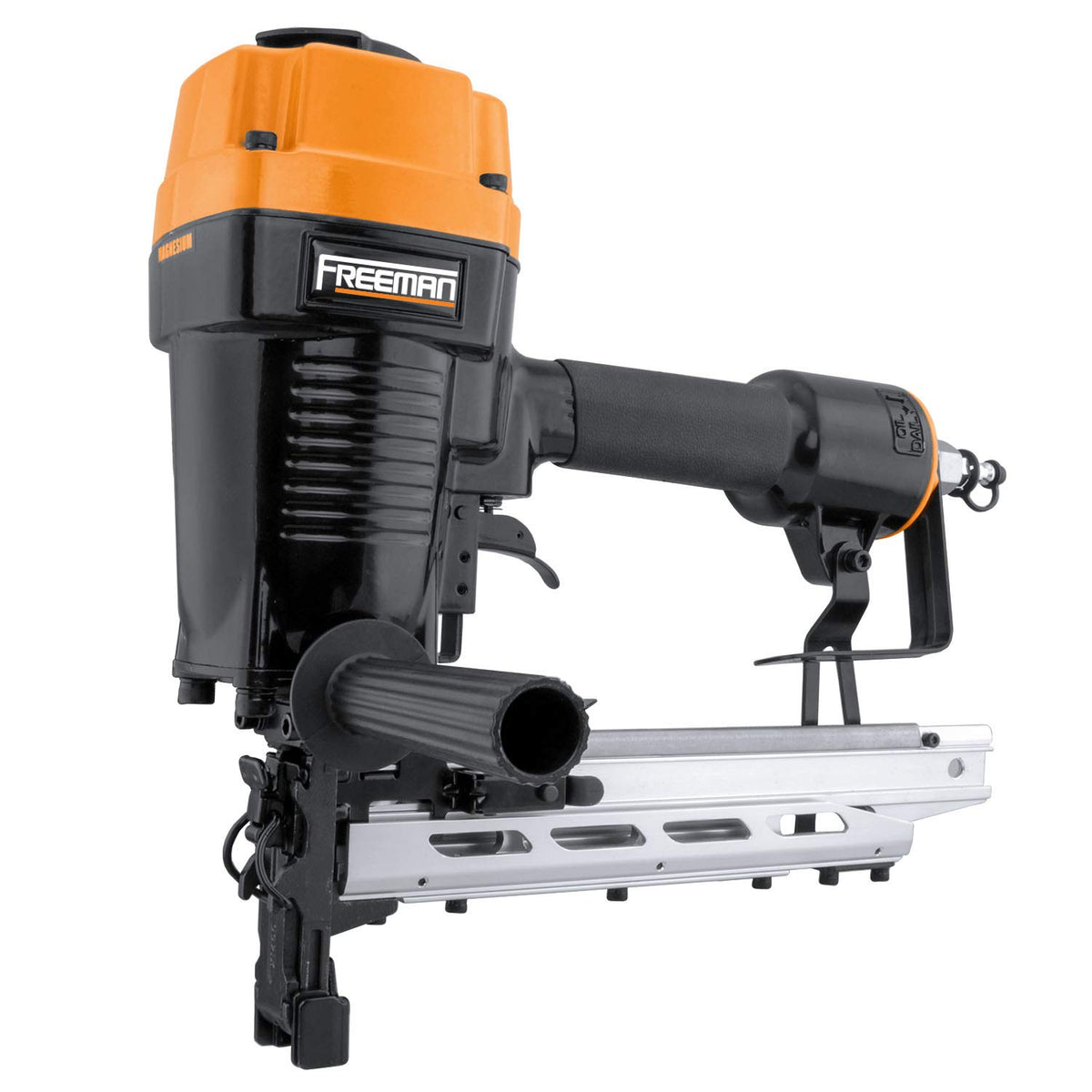 Freeman PFS9 stapler front view shows rugged build for heavy fencing projects.