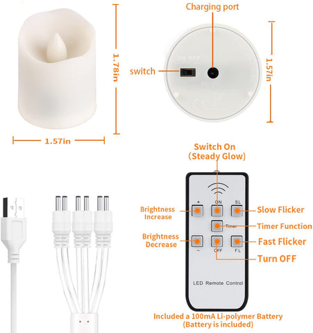 FreePower remote control tealight simplifies on/off and flicker adjustments.