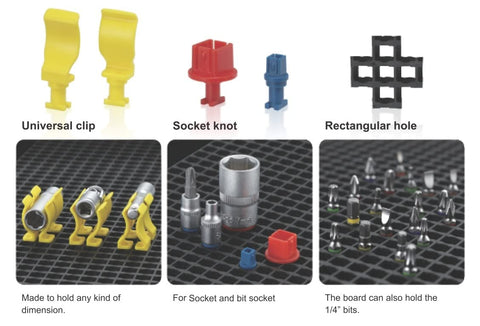 FREE ZONE drawer organizer keeps a busy workbench tidy and efficient.
