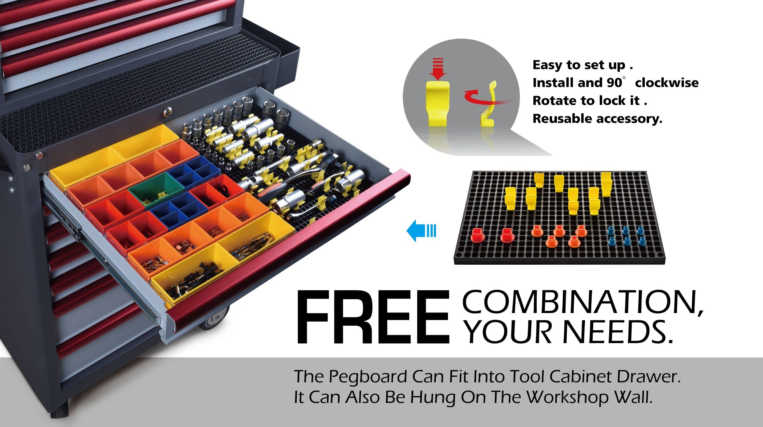 FREE ZONE garage setup demonstrates a modular system in a professional workspace.