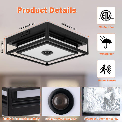 Frelii square dusk-to-dawn outdoor light helps secure your entryways