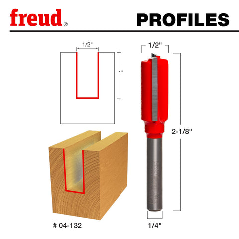 Freud 04-132 double flute, top view, fast plunging thanks to end relief.