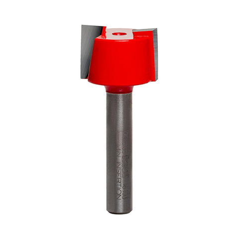 Freud 16-103 mortising bit installed, clean mortises with 23/32 diameter and 1/4 shank