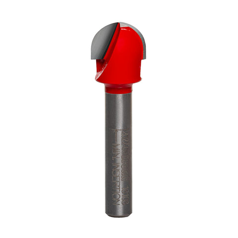 Freud 18-108 quarter-inch radius round-nose bit for clean fluting and precise engraving.