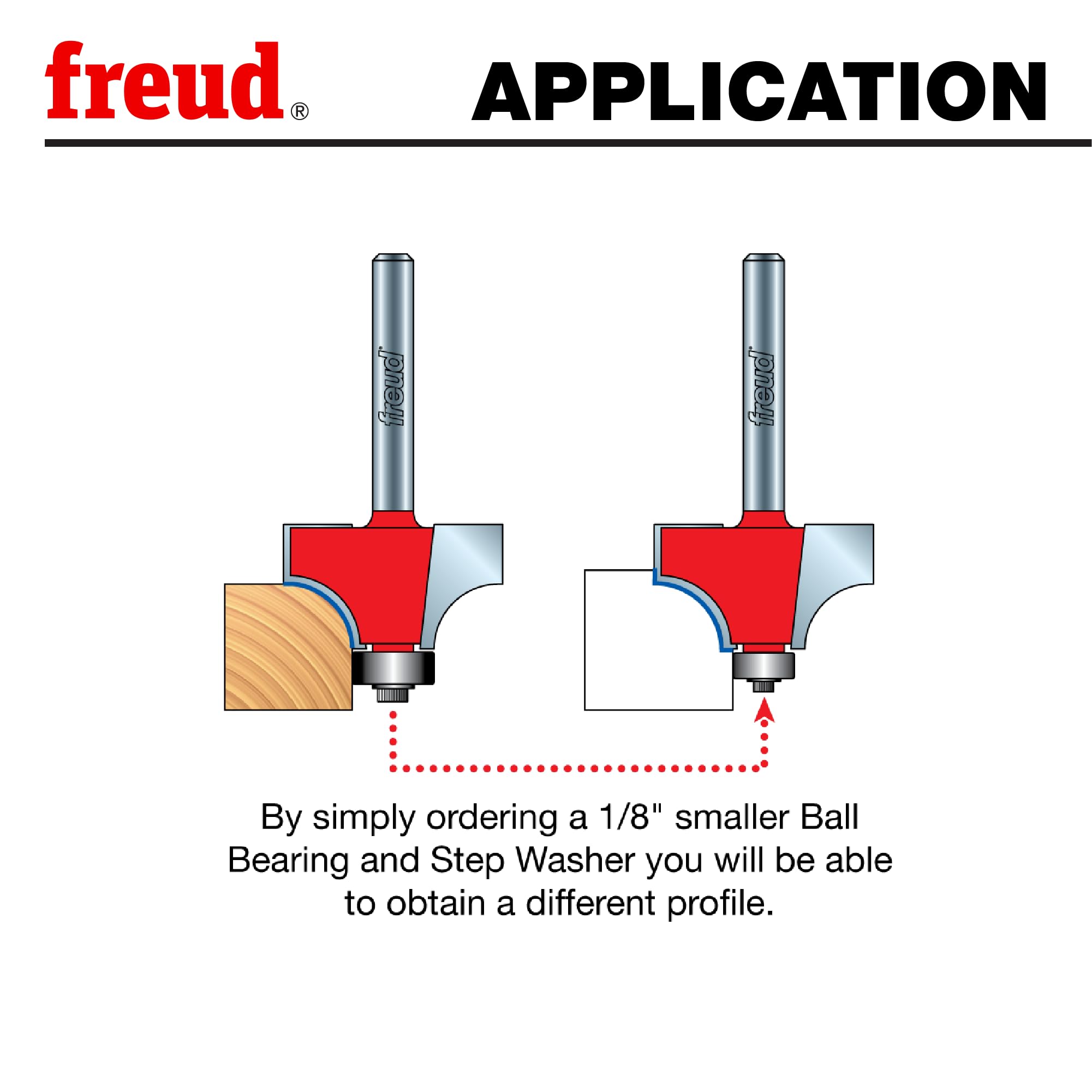 Freud 2-3/16-inch length supports versatile routing setups.