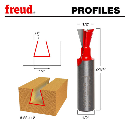 Freud 22-112 half-inch shank closeup for stable routing