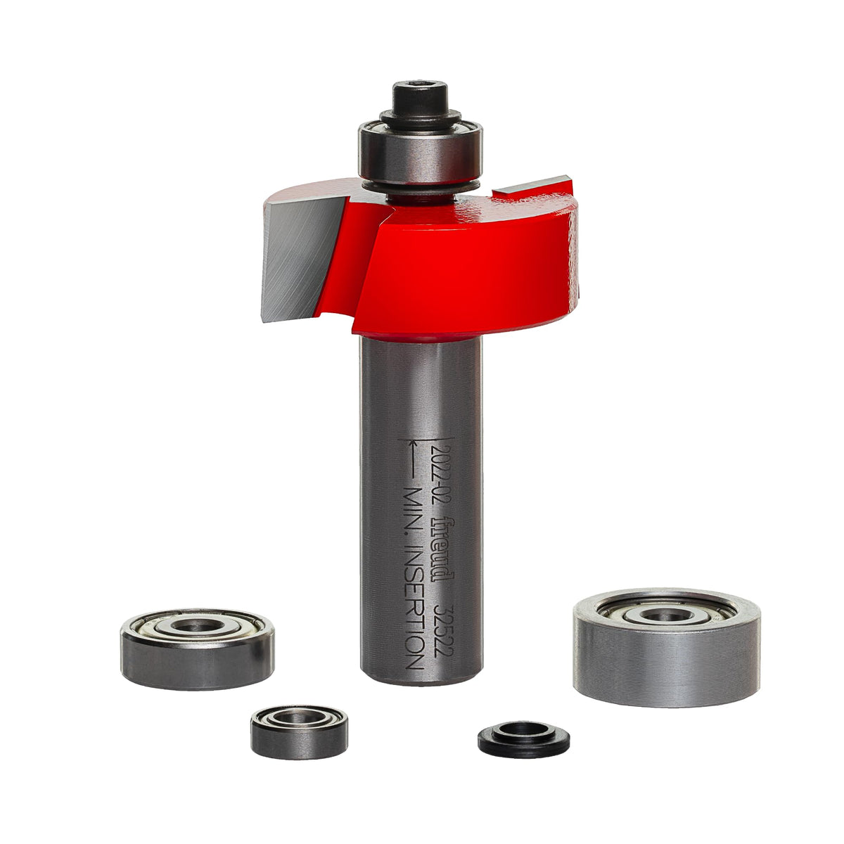 Freud 32-522 depth rabbeting bit showing adjustable depths for precise joinery and clean surfaces.