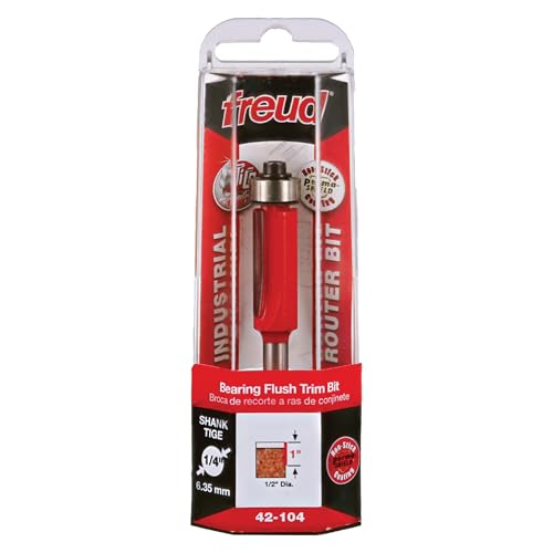 Freud 42-104 bearing flush trim bit cutting laminate smoothly for countertops.