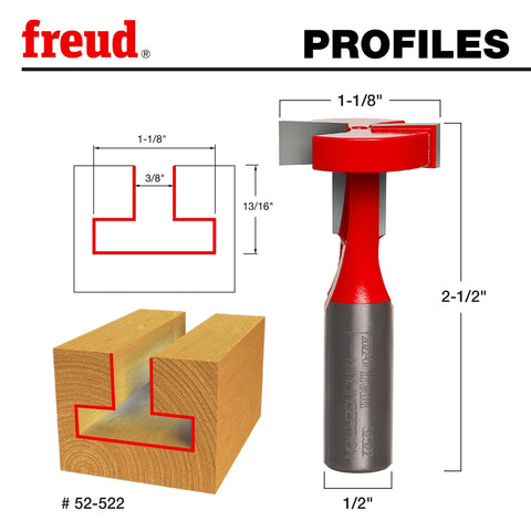Freud 52-522 shank detail shows 1/2 inch shank stability
