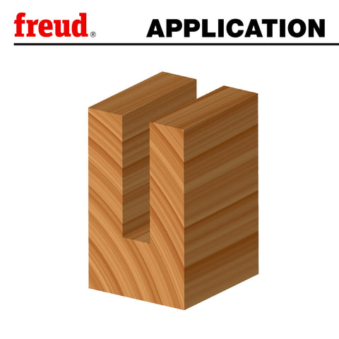 Freud 75-106 durable carbide teeth emphasize wear resistance for plywood and composites.