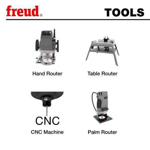 Freud 90-100 flush-trim bit for clean veneer edges.