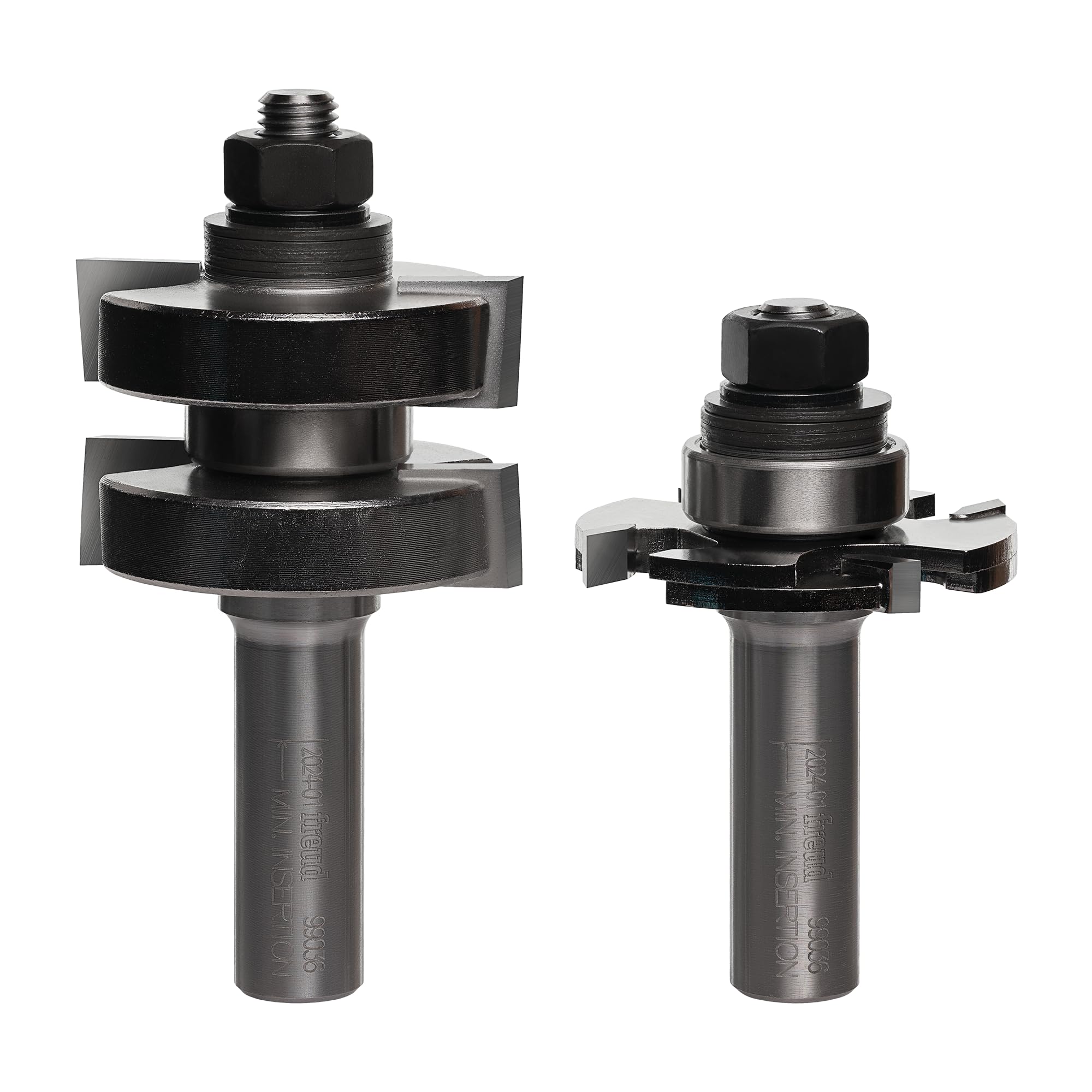 Freud 99-036 tongue and groove bit set for precise cabinet joints and smooth fit.