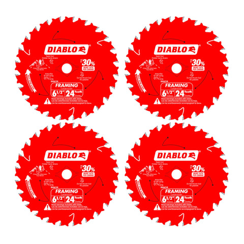 Freud Diablo D0624X blade front view for precise framing cuts.