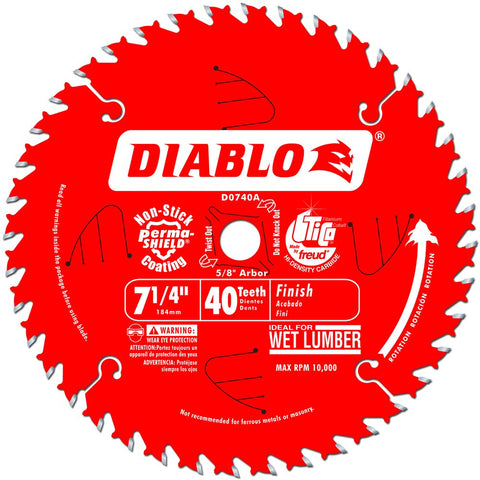Freud Diablo finishing blade 7-1/4 inch for smooth crosscuts in hardwood.