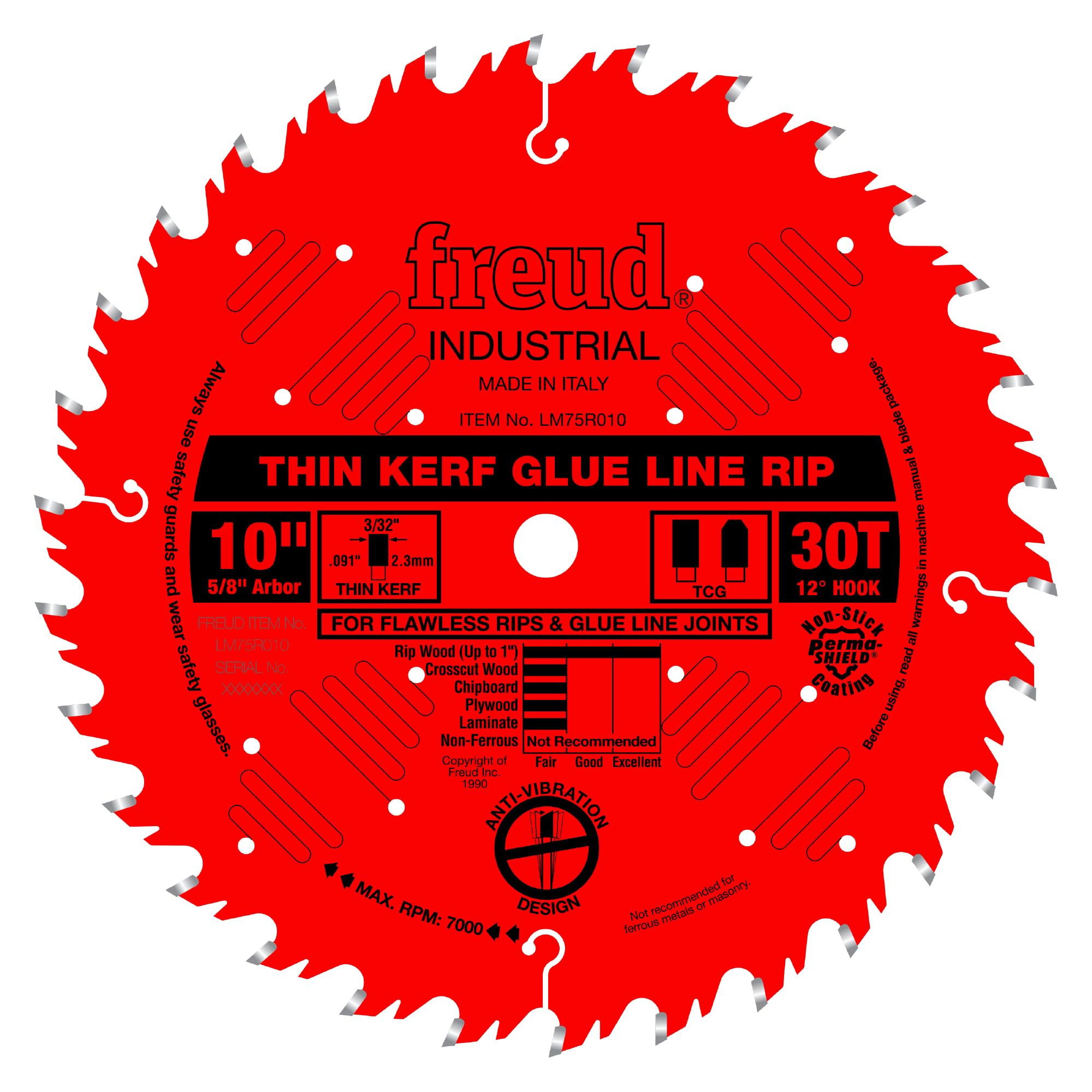 Freud LM75R010 thin kerf 10inch blade delivers precise glue line cuts