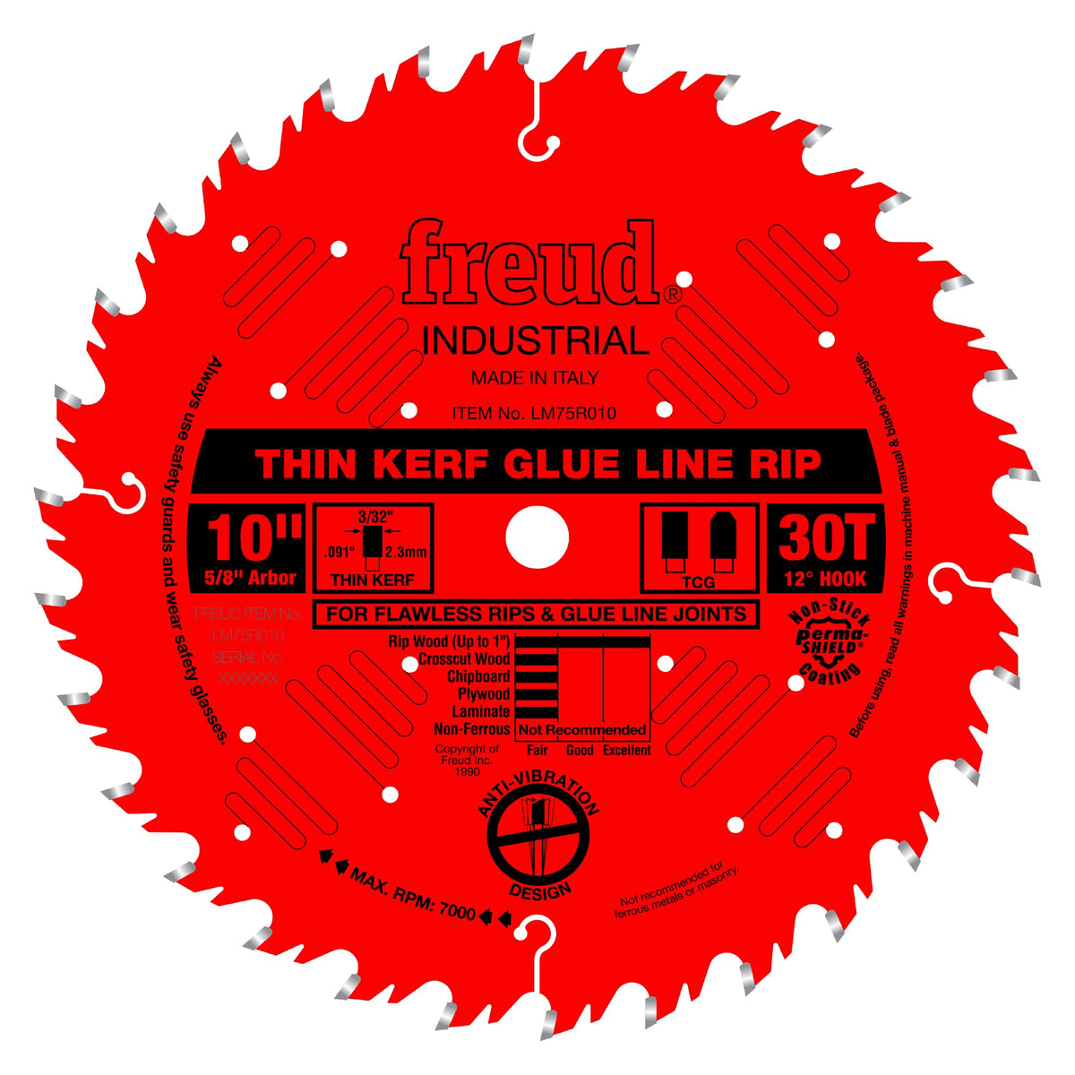 Freud LM75R010 thin kerf 10inch blade delivers precise glue line cuts
