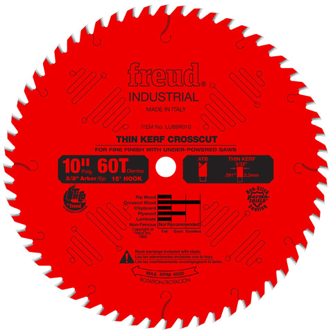 Freud LU88R010 10 inch crosscut blade for clean cuts in hardwoods and softwoods.