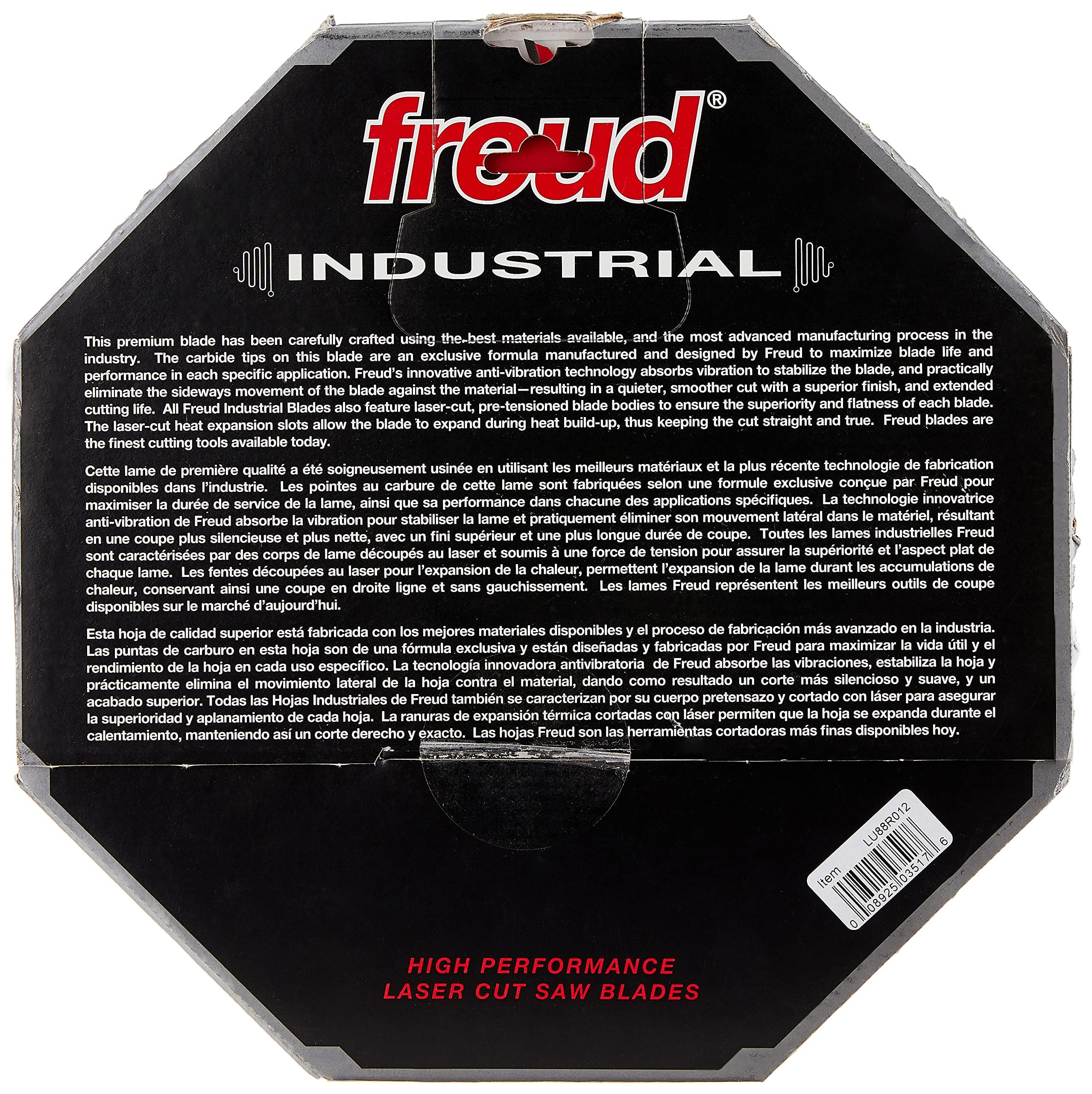 Freud LU88R012 positive hook angle promoting cleaner cuts and faster feed