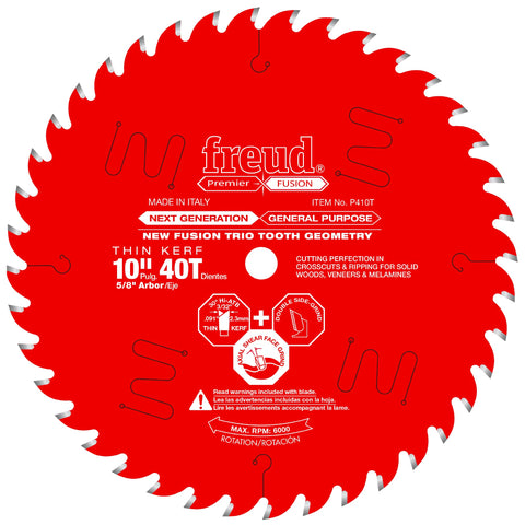 Freud P410T 10-inch thin-kerf blade for smooth wood cuts