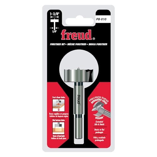 Freud PB-010 forstner bit with hardened-steel body for longer tool life.