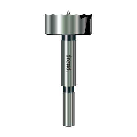 Freud PB-010 forstner bit with razor-edge for cleaner, splinter-free holes.