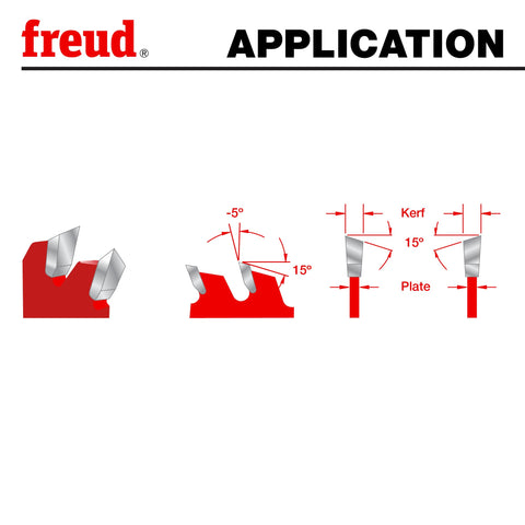 Freud sliding miter use demonstrates crisp edges with minimal tear-out.