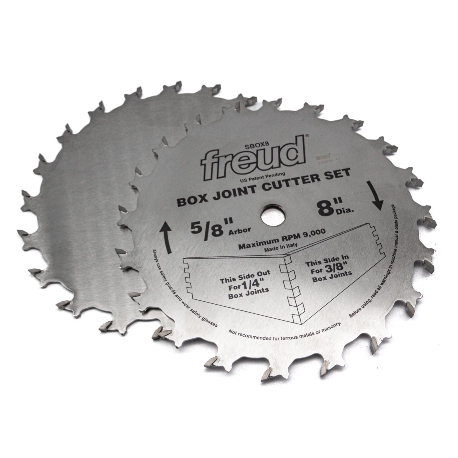 Freud SBOX8 includes two durable blades for versatile groove widths