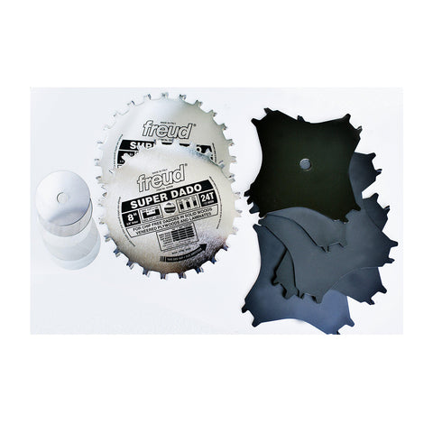 Freud SD508 8 inch 24-tooth blades produce flush dadoes