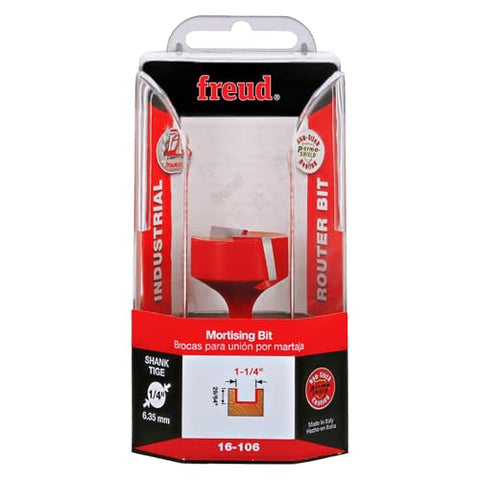 Freud Spoilboard Surfacing & Mortising Bit cutting-action captures fast, smooth cuts with minimal chip-out on hardwoods.