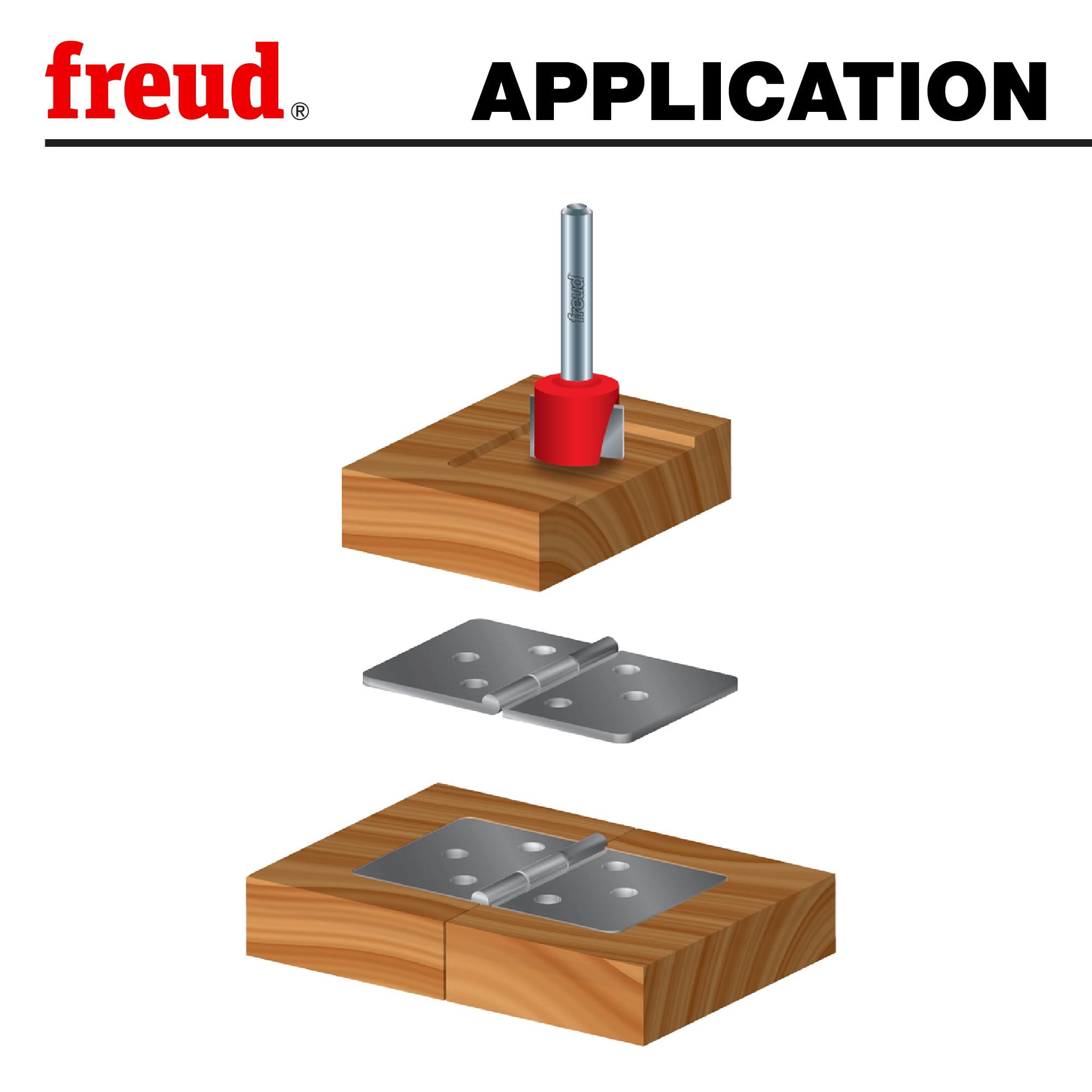 Freud Spoilboard Surfacing & Mortising Bit perma-shield coating image emphasizes reduced friction and longer tool life.