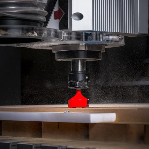 Freud Spoilboard Surfacing & Mortising Bit table-router-view demonstrates sturdy, reliable performance on table-mounted routers.
