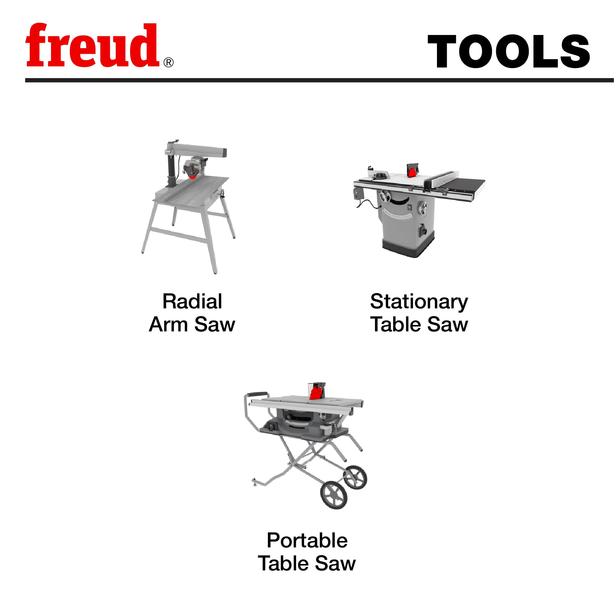Freud triple chip tooth design for smooth, true-cut edges on glue-ups.