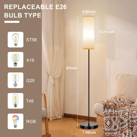 FRIDEKO HOME easy setup floor lamp with tool-free assembly for quick use.