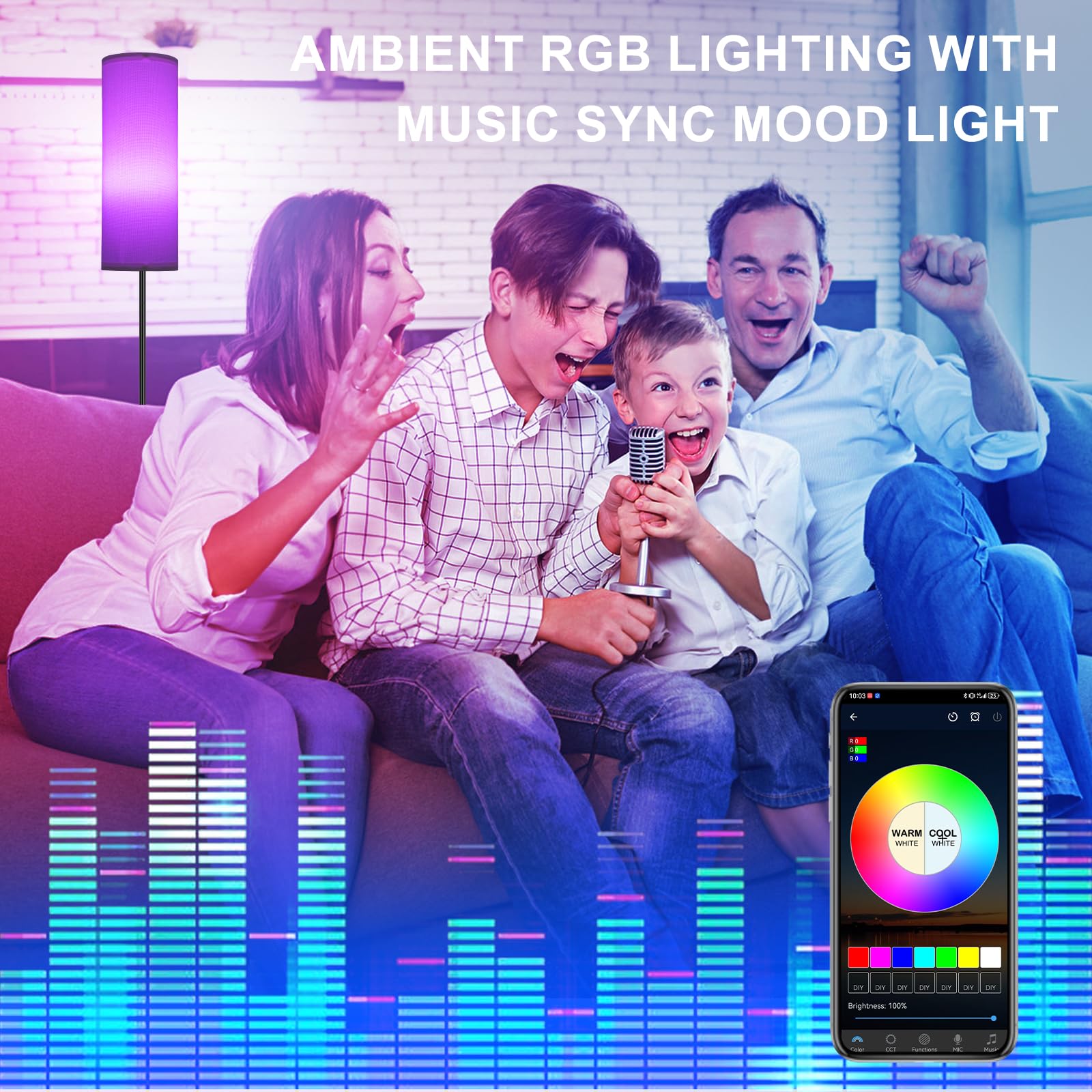 FRIDEKO HOME mood lighting enhances gaming and movie nights.