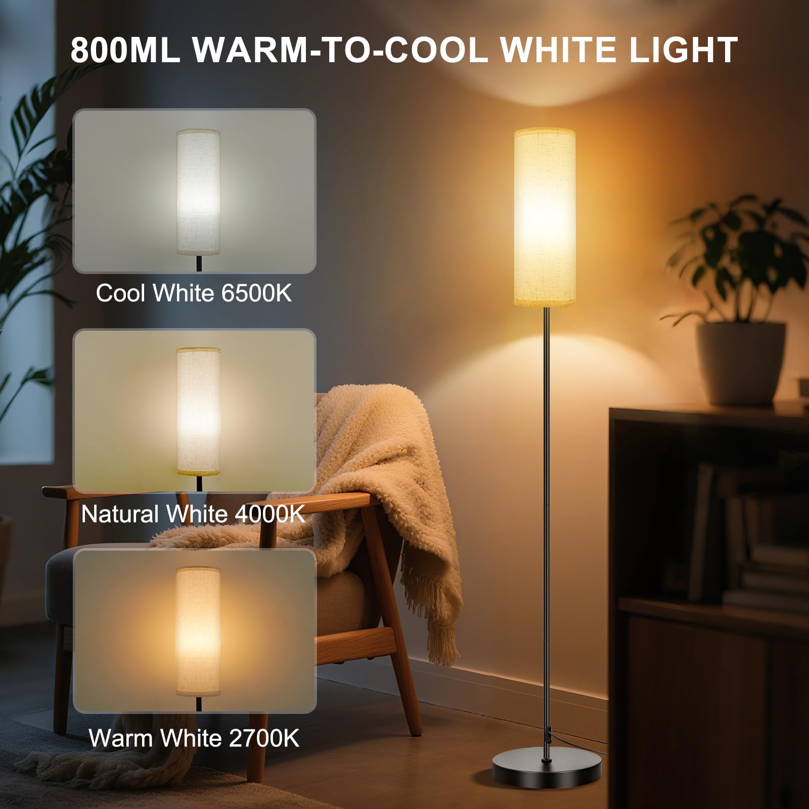 FRIDEKO HOME floor lamp stand design complements modern living rooms with space-saving upright form.