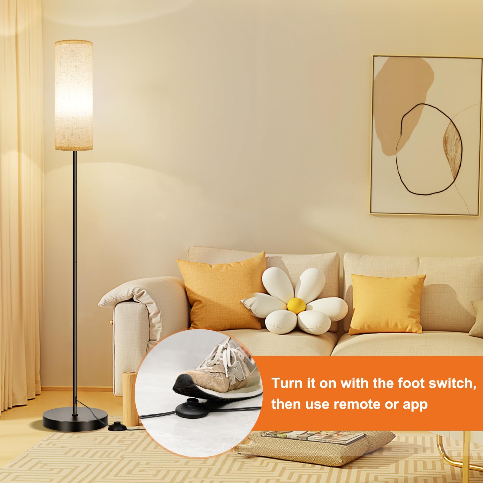 FRIDEKO HOME floor lamp with a sturdy base designed for stability