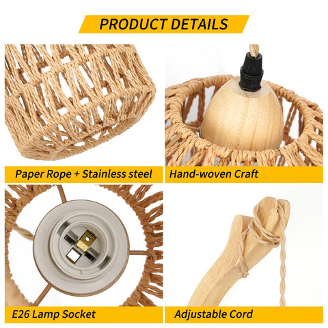 FRIDEKO HOME hemp rope cord sconce offers easy plug-in setup