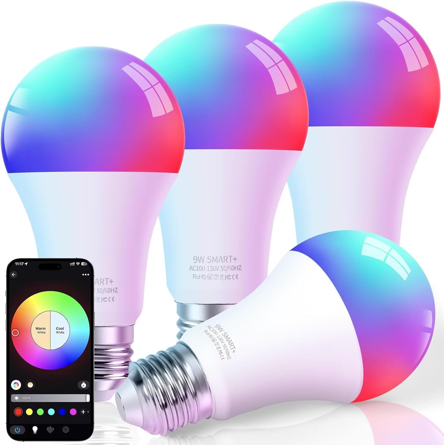 FRIDEKO HOME LED smart light bulbs color-changing living room mood lighting
