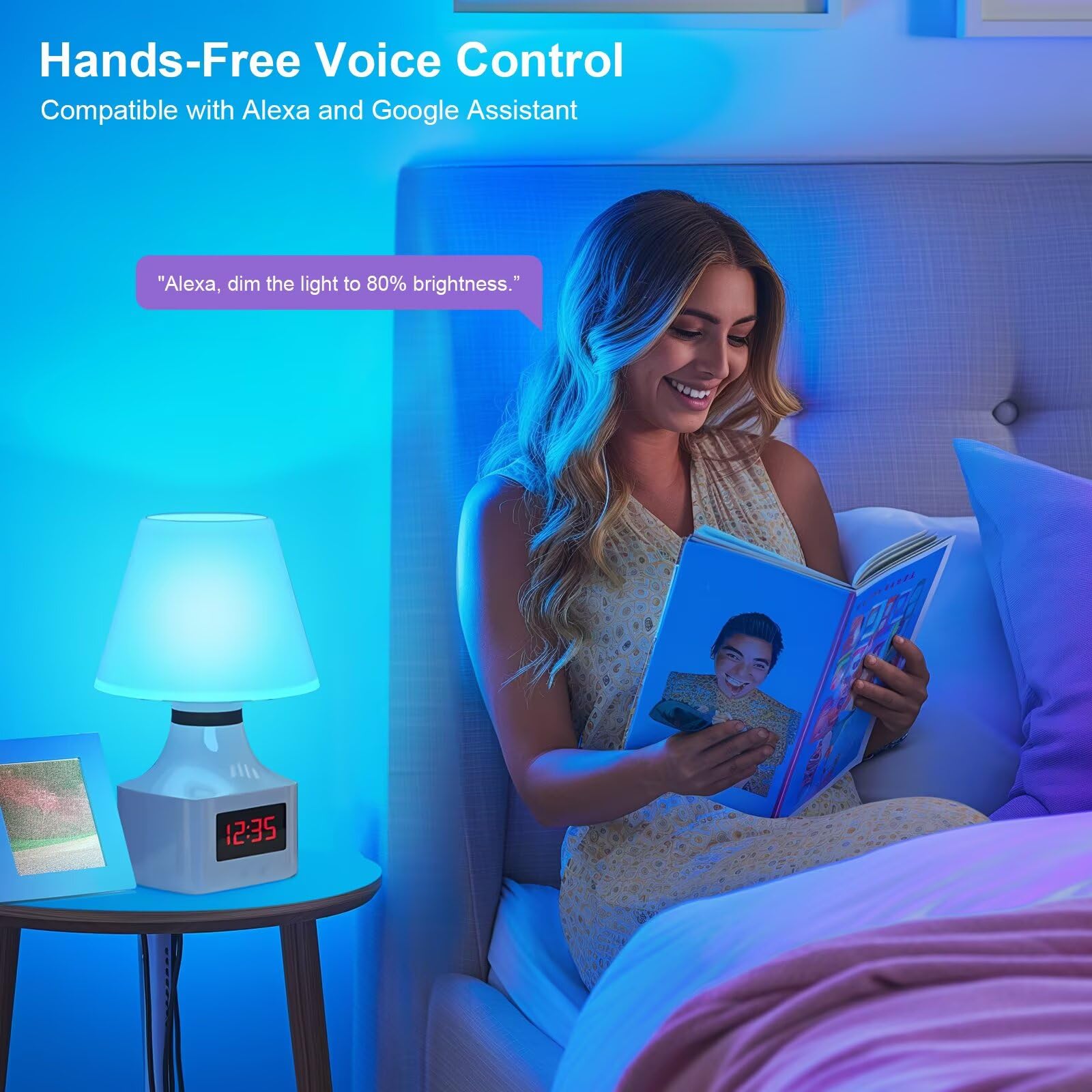 FRIDEKO HOME LED smart light bulbs respond to Alexa and Google Assistant for hands-free control