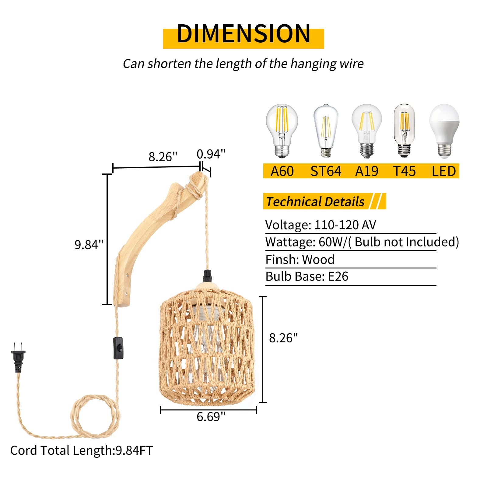 FRIDEKO HOME rattan cage lamp enhances any room with a warm woven pattern