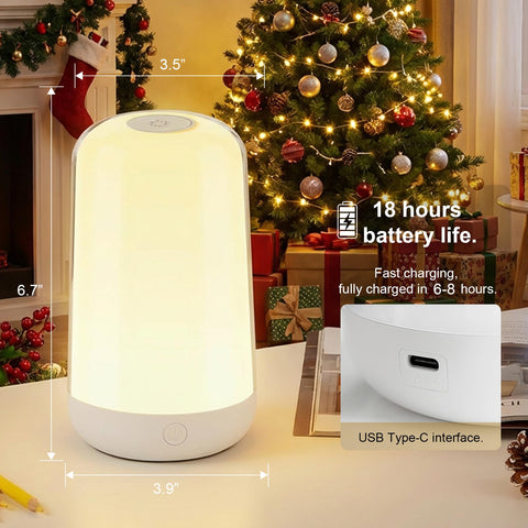 FRIDEKO HOME RGB Touch Bedside Lamp compact design fits any nightstand