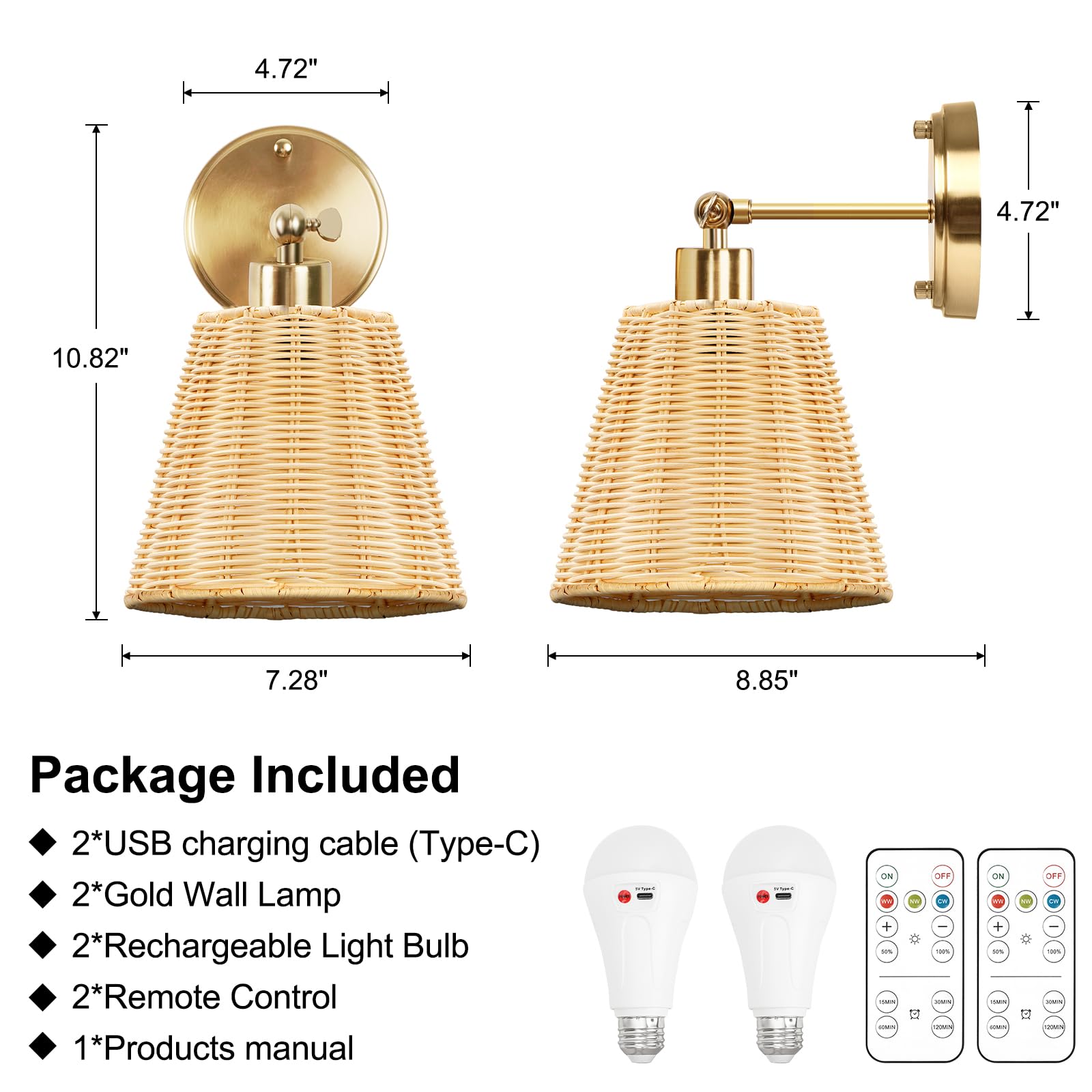 FRIDEKO wireless-install sconce with simple mounting.