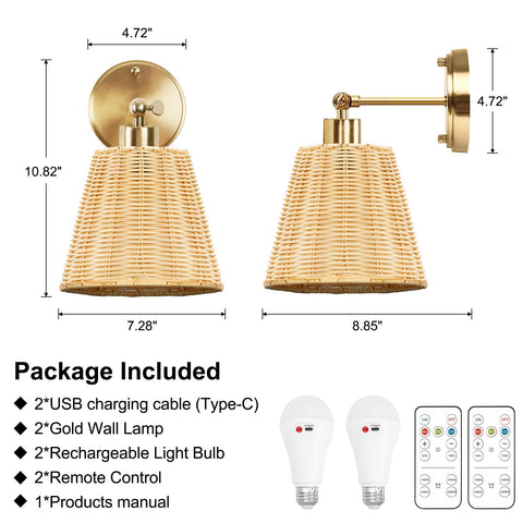 FRIDEKO wireless-install sconce with simple mounting.