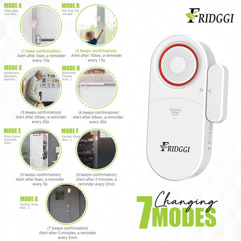 FRIDGGI 3in1 Alarm dB range adjustable 80 to 120 dB reminders