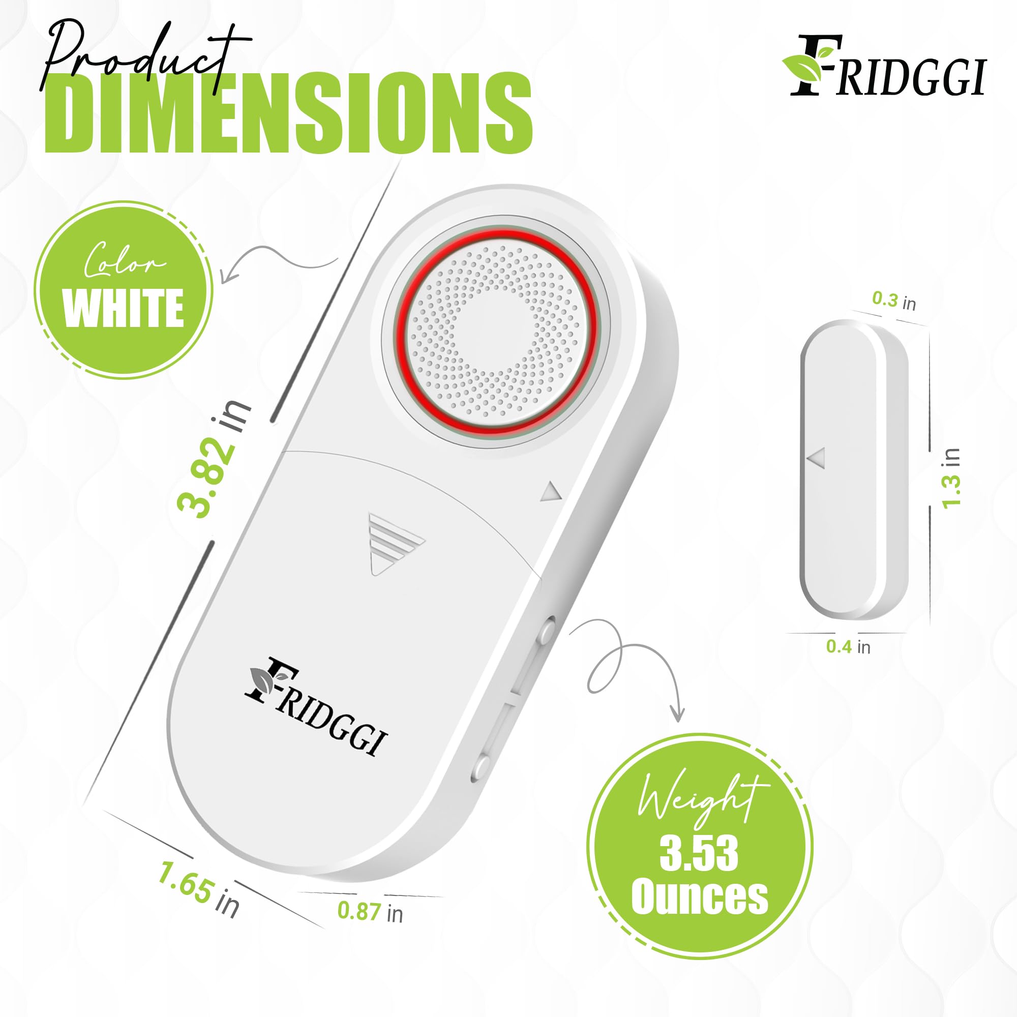 FRIDGGI 3in1 Alarm door ajar indicator with audible cue